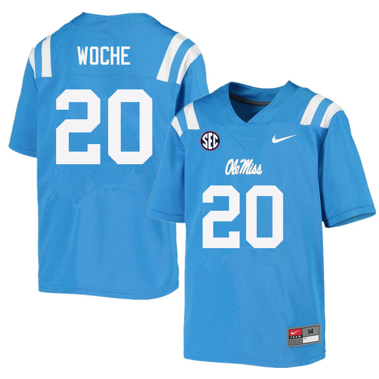 Jack Woche Ole Miss Rebels NCAA Men's Powder Blue #20 Stitched Limited College Football Jersey XDD4758VZ